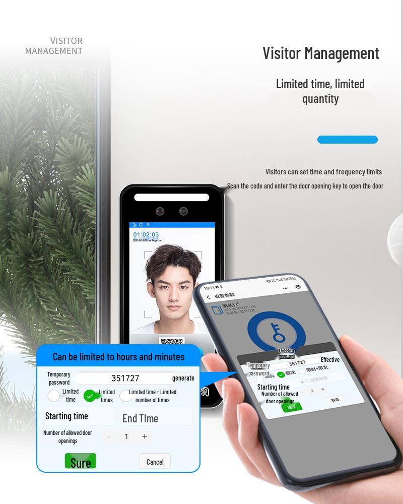 5.5" Smart Face Recognition Access Control & Attendance System for Campus and Community.