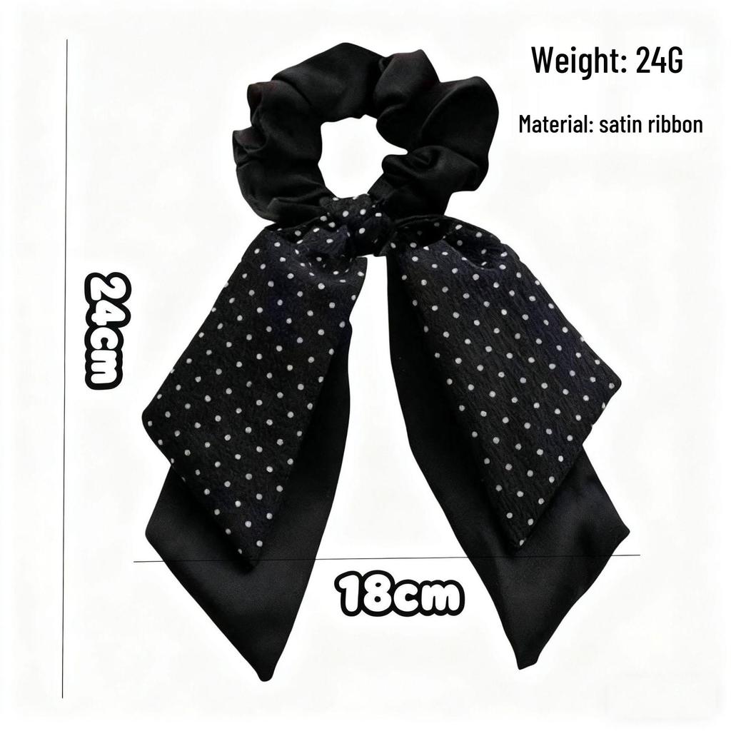 Dazzling Zhao Lusi Style Polka Dot Bow Hair Tie - Large Intestine Hair Accessory
