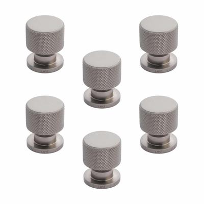Pomos de 6 piezas para cajones – Pomos de puerta de aluminio, Tiradores modernos para armarios para cocina, oficina y alacenas y aparadores (Acabado Mate Satinado)