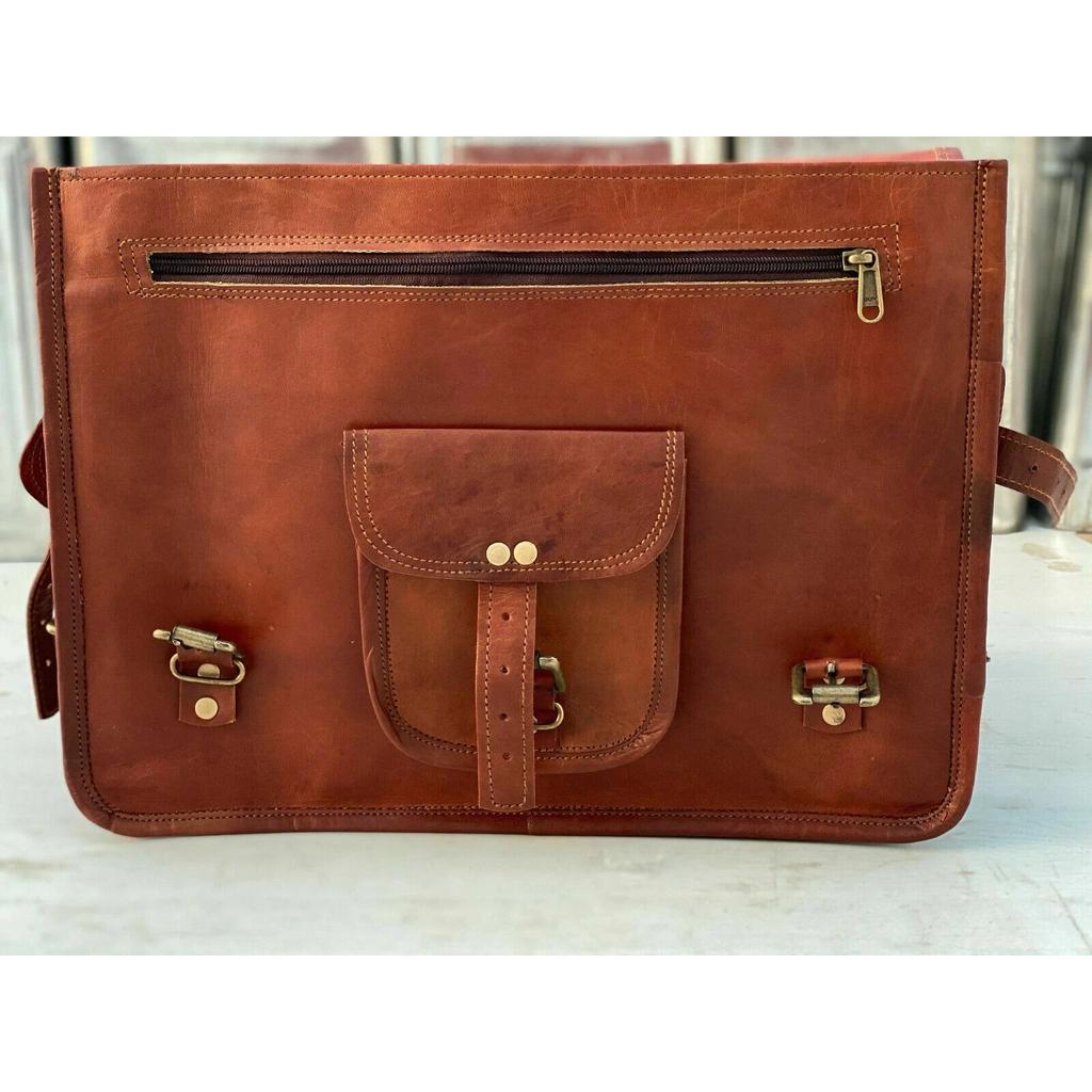 Vintage Briefcase Satchel Leather  Laptop Messenger Bag Shoulder Men's