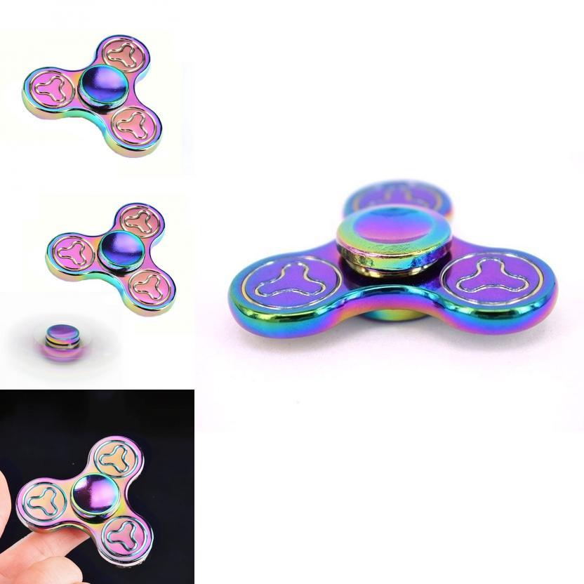 Premium Quality Rainbow Tri Fidget Spinner For Stress Relief And Focus Enhancement