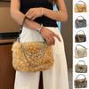 Portable Faux Fur Shoulder Bags Y2k Fluffy Tote Bag Portable Armpit Bag Dating