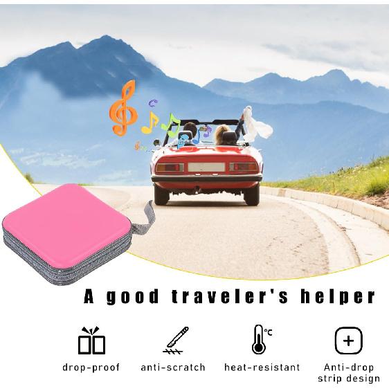 Augeny 48 Capacity CD Case, Portable DVD Hard Plastic Case Holder, Universal Wallet Disc Storage Binder For Car, Home, Travel, Carrying Organizer