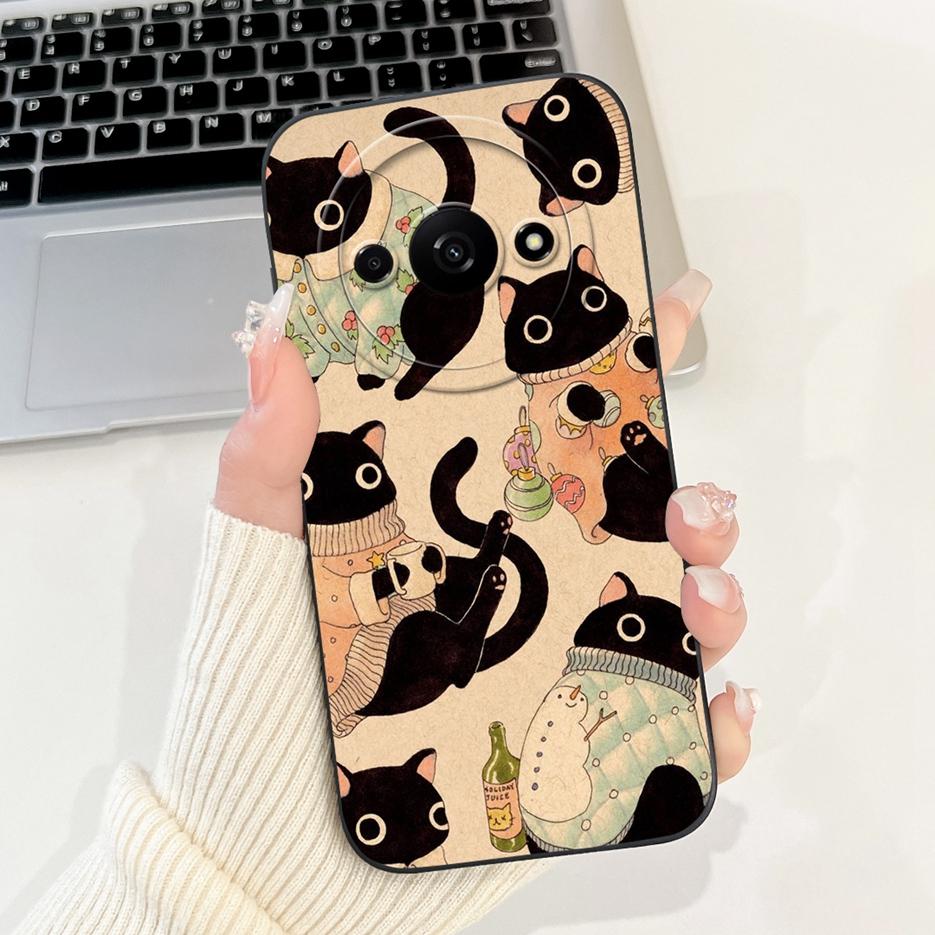 For Xiaomi Redmi A3 Case PocoC61 Cute Funny Cartoon Cover Shockproof Phone Case For Xiaomi Poco C61 C 61 RedmiA3 Soft TPU Fundas