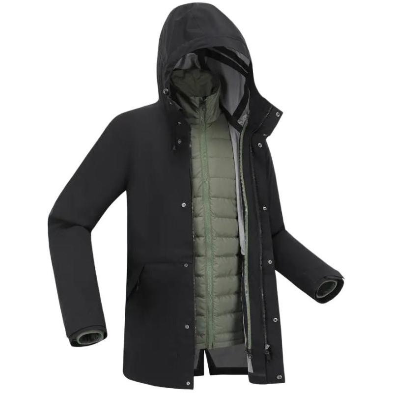 

DECATHLON Outdoor Hiking 3-in-1 Waterproof Rainproof Warm Breathable Jacket Men s Black M чёрный