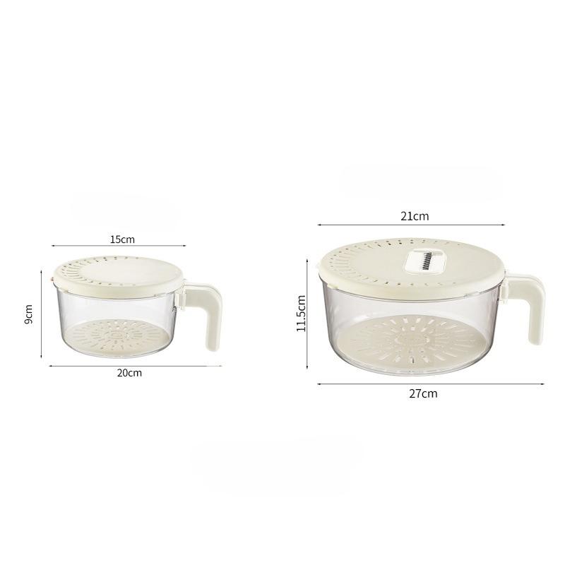 Draining Vegetable Basket with Handle Lid Draining Storage Box Vegetable Preservation BoxMulti-functional Kitchen