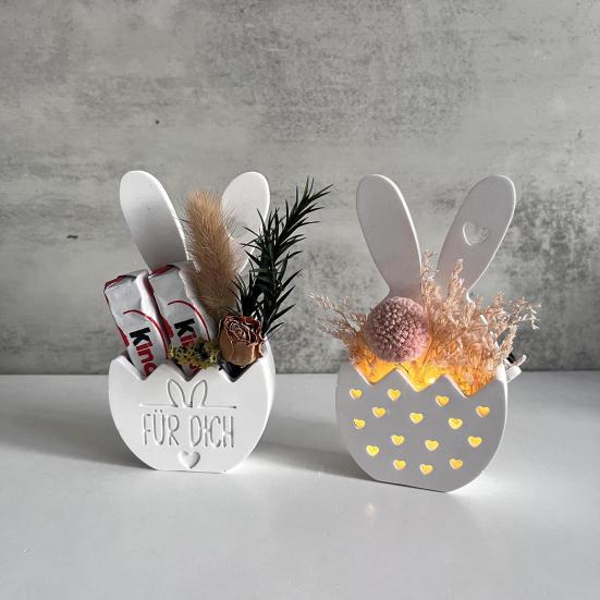 Easter Bunny Mold Flexible Silicone Mold Chocolate Fondant Candy Melts Ice Cubes Easy To Clean Dishwasher Safe 3D Easter Decoration Mold