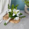 Elegant Flower Bouquet Faux Silky Flowers Stylish White Realistic Rose and Calla Flower Bouquet Set for Event