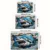 Great White Shark Ocean Rug Doormat Mat Waterproof Entrance Rug for Bathroom Home Decor Tropical Marine Animal Print Modern
