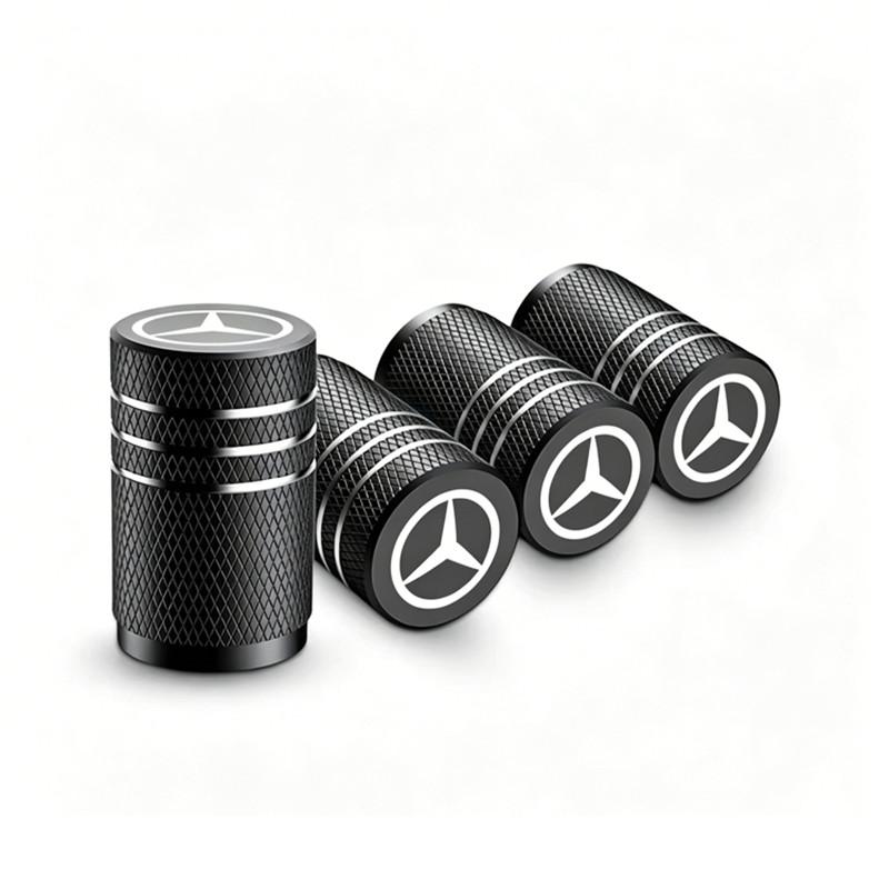 CRU1 4pcs Car Wheel Tire Valve Caps Covers Laser Wheel Tire Stem Valve Caps for Mercedes benz W203 W204 AMG CLA Interior Mouldings