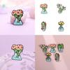 Trendy Cartoon Character Green Plant Brooches Versatile Metal Pins For Unisex Fashion Statement