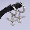 1 Paar Silberfarbene Liebesherz Schleifenknoten Charms Ohrringe Edelstahl Creolen Ohrringe Für Damen Herren Accessoires Sonnenblumen Schmuck