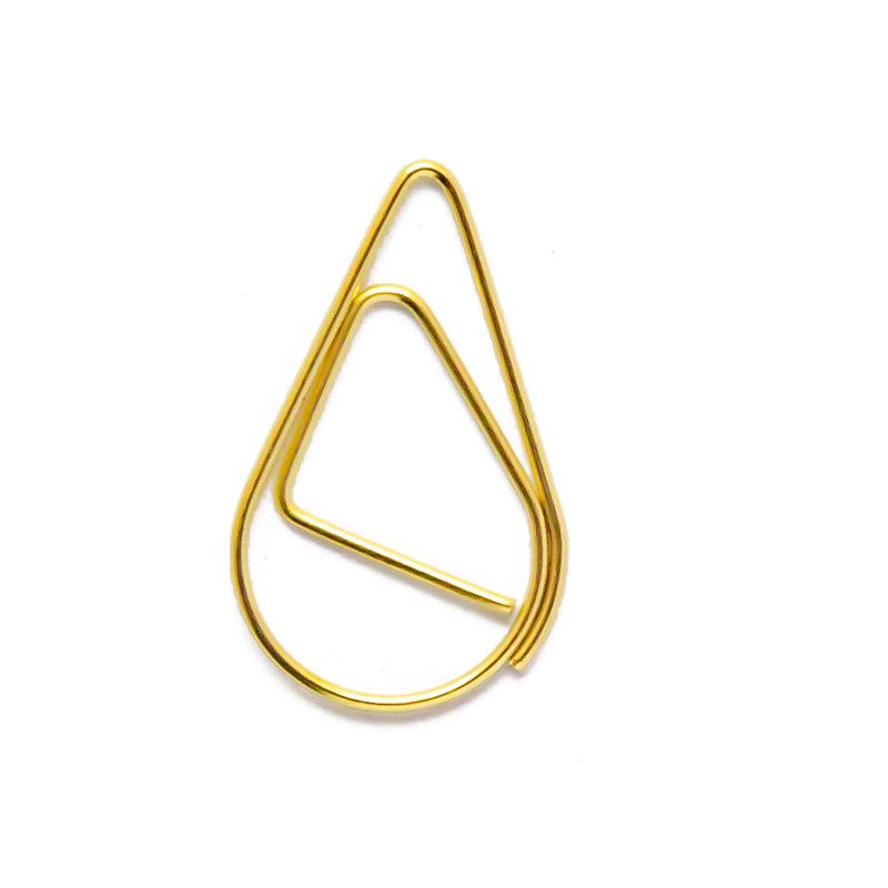 50Pcs Color Love Paper Clip Office Supply Creative Macaron Paper Clip Water Drop Special-shaped Mini Paper Clip