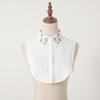 Women's Elegant Camellia Embroidered Detachable Collar Shirt – White