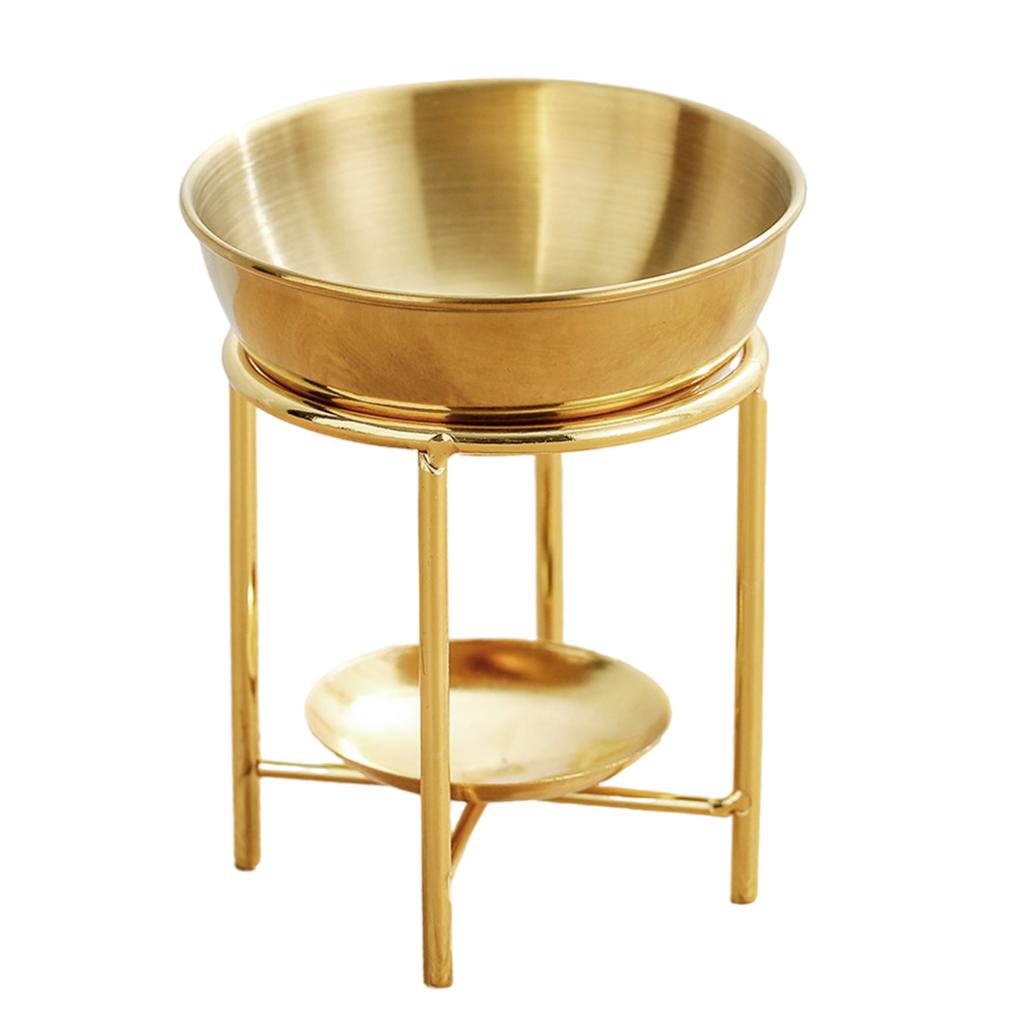 Elegantní kovový ohřívač esenciálních olejů, svícen na čajovou svíčku, prostorný aromaterapeutický hořák na vosk, difuzér pro relaxaci