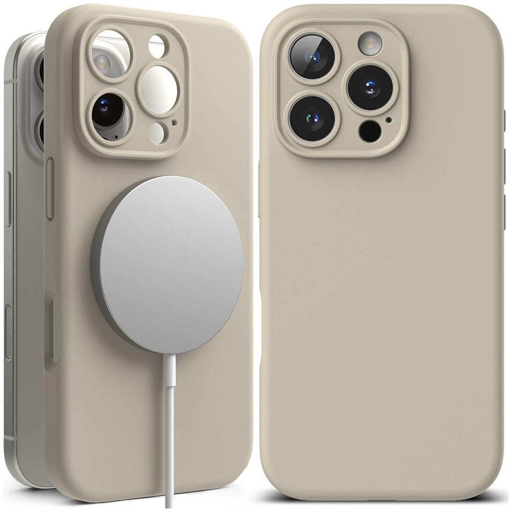 Ringke Silicone Magnetic Magsafe Iphone 16 Pro Stone