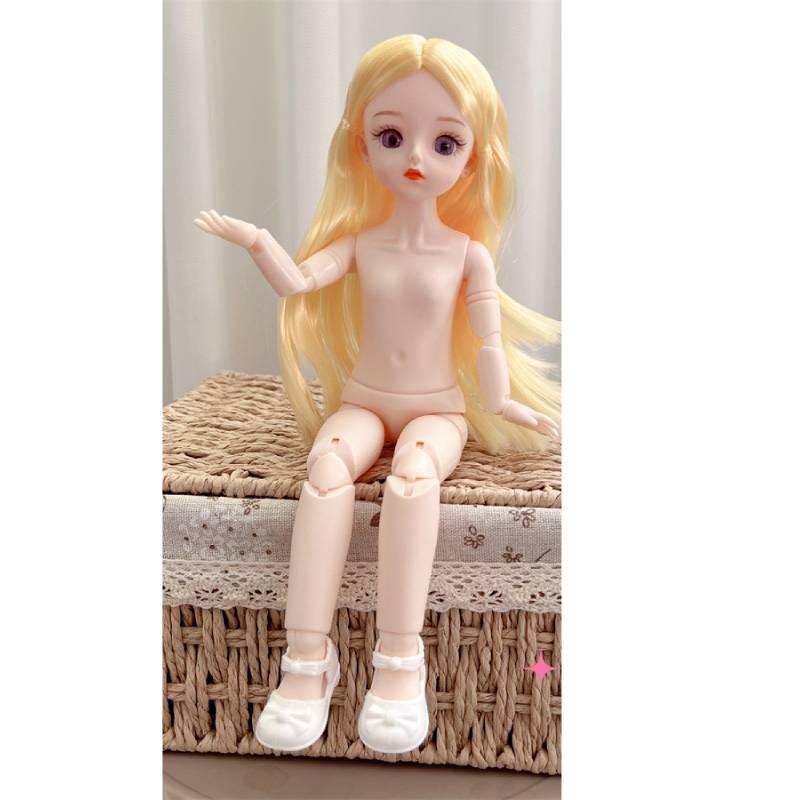 30cm Multi Contact Lenses Bjd Doll Toy Straight Curly Hair Articular Mobility