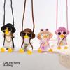 Gypsum Cool White Swing Duck with Sunglasses Automoblie Decor Car Rearview Mirror Ornaments Creative Duck Auto Decoration