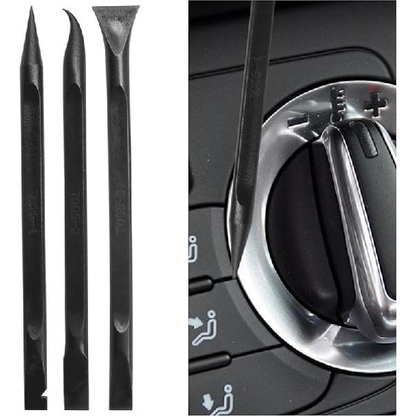 3PCS Plastic Scraper Tool - Multi-Purpose Non-Scratch Scrapers Cleaning Tool for Tight Spaces - Pen-Shaped Label Sticker Remover Scraper for Car