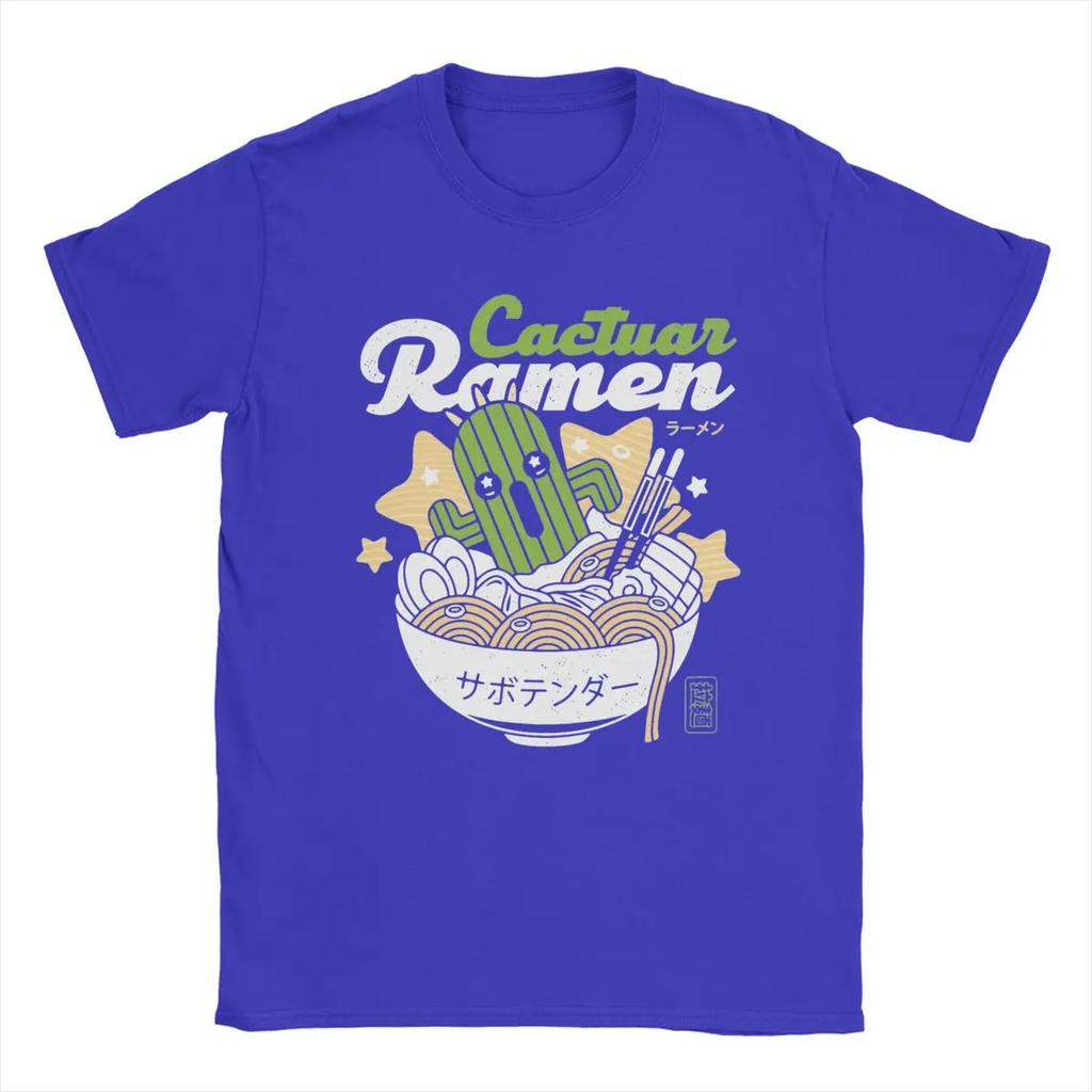 Cool Cactuar Ramen Final Fantasy T-Shirts for Men Crewneck 100% Cotton T Shirts Short Sleeve Tee Shirt Unique Tops