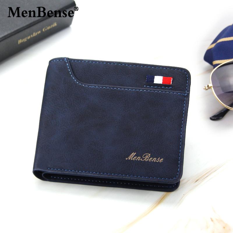 Schoolbag New Men's Wallet Matte Fashion Casual Multi-card Position Men's Wallet Wallet Wallet Short Pu Three-fold Wallet