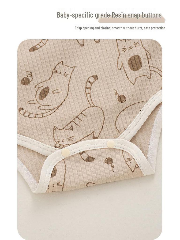 Four Seasons Newborn Baby Romper with Belly Protection: Spring-Autumn Long Sleeve Bodysuit