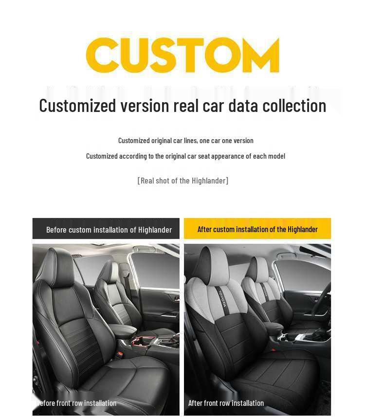 All-Season Breathable Full-Coverage Seat Covers for Toyota Highlander