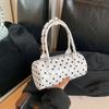Women Polka Dot Shoulder Bag Adjustable Strap Dots Print Handbag Zipper Closure Crossbody Bag
