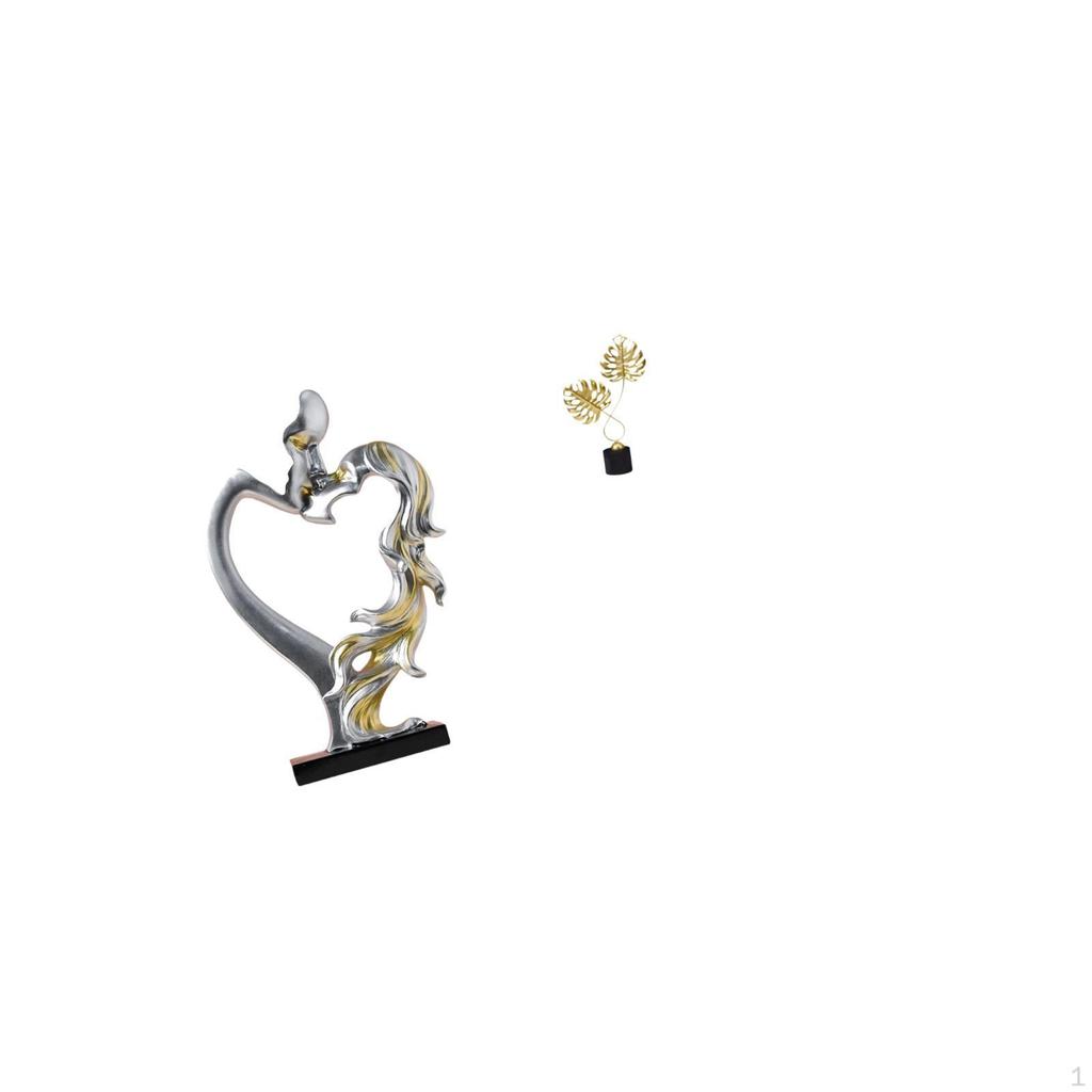 Kissing Couple Figurine Statue Collectible Desktop Ornament for Bedroom Wedding Bookshelf Cabinet