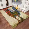 Colorful Artistic Rooster Illustration Rug Non-slip Rug Suitable for Living Room and Bedroom Sofas.