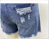 2024 European & American Style Handmade Distressed Fringed Denim Shorts for Women