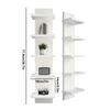 Libreria da Parete a 5 Piani Mensole Galleggianti Scaffale in Legno Decorazione per Bagno Scaffale Portaoggetti Spesso da Parete Organizzatore per Cucina