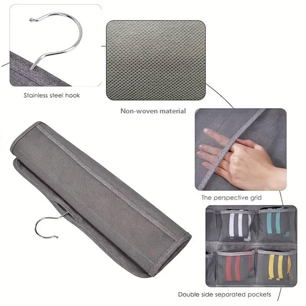 1PC Underwear Storage Bag Household Wall Hanging Sock Storage Bag Wardrobe Double-Sided Storage Bag