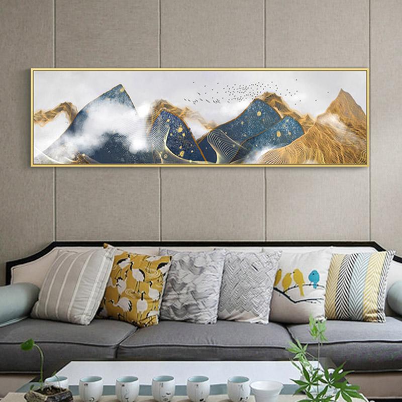 

Абстрактные пейзажи, горы и птицы, картина маслом на холсте, постеры и принты, настенная картина для декора гостиной, без рамки 20cm×40cm NoFrame