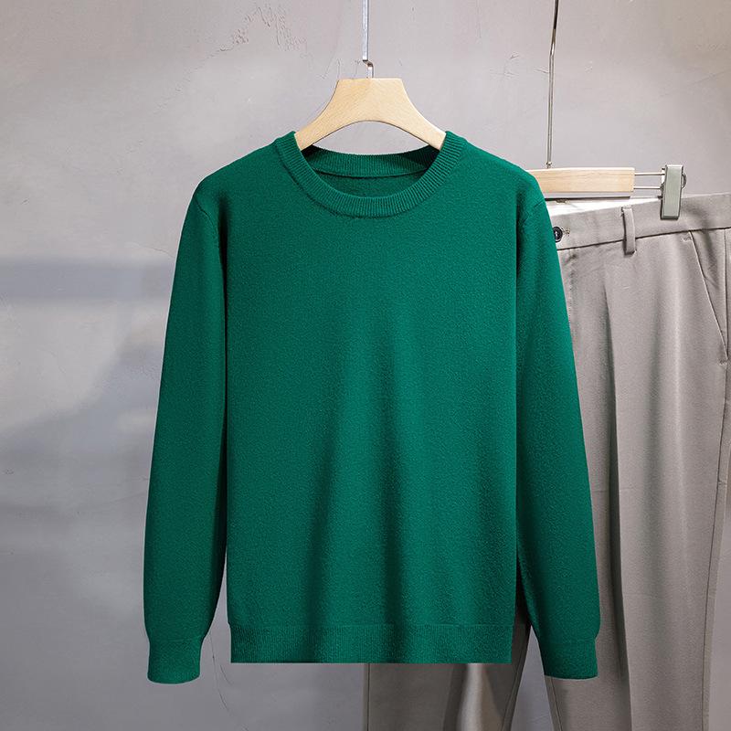 Men's Plus Size V-Neck Wool Sweater - 2023 Autumn/Winter Long Sleeve Knit Pullover