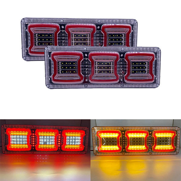 2x 46cm Waterproof LED Truck Trailer Lorry Caravan Taillight Warning Light Rear Taillight Stop Lorry Bus Brake Reverse Turn Lamp