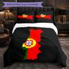 Portugal Nationalmannschaft 3-teiliges Bettwäsche-Set Weiches Bettbezug-Set mit Kissenbezügen Bedrucktes Schlafzimmer-Deko-Set für Zuhause
