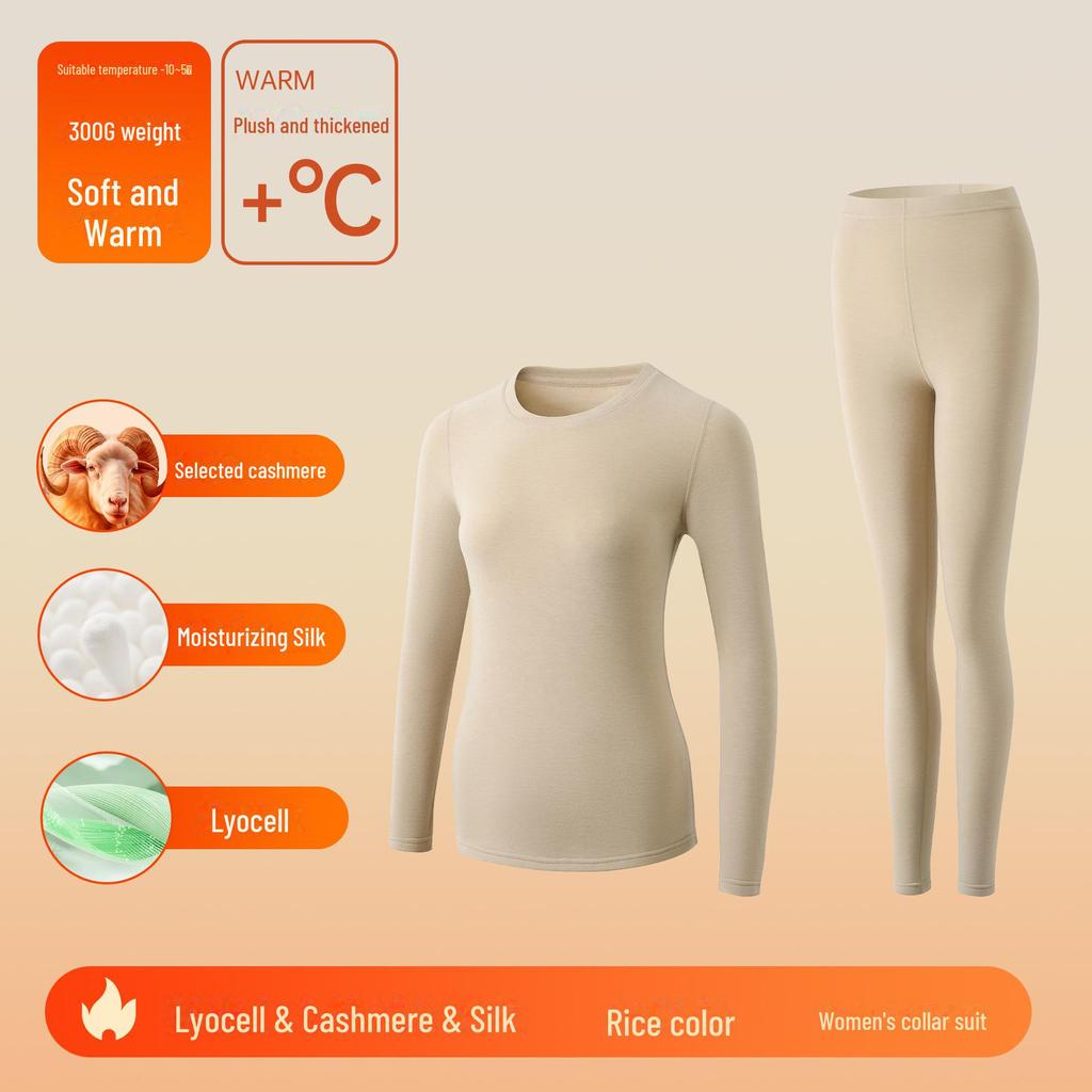 Kaszmirowo-jedwabna bielizna termiczna: Antybakteryjny damski i męski lyocellowy garnitur jesienno-zimowy