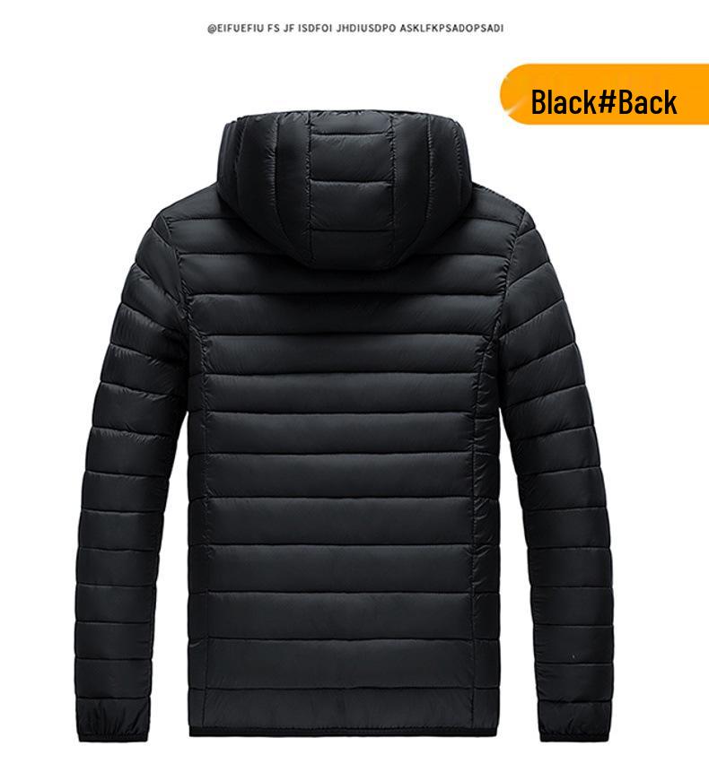 Herr Slim Fit Lättviktig Flerfärgad Ribbstickad Vinterjacka med Bomullsvaddering 2024