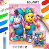Pooh Bear Eeyore Oil Paint Art Painting Kit Home Wall Decor Handmade Gift Cotton Candy Popcorn Modern Wall Art Decor Painting