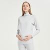 Soft Cotton High Neck Maternity Nursing Top with Horizontal Opening for Breastfeeding, Thickened for Warmth - Autumn/Winter.