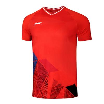 Logo Li Ning Vêtements de Badminton de Sport Décontractés Confortables Homme Vêtements de Sport Rouge AAYR373-2
