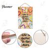 Farmhouse Wall Art Summer Wooden Hanging Sign, Welcome Sign Front Door Decor with Party Supplies Rope, Colorful Hanger for Seasonal Beach House Ready