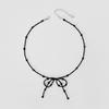 FANTASTIC PLANET Ribbon Beads Necklace (BLACK)
