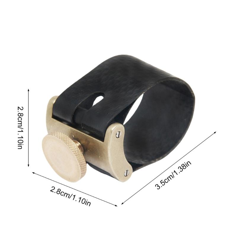 Single Screw Adjustment PU Leather Saxophone Fastener Clip Sax Ligature Fastener for Tenors/Altos/Saxophone Mouthpiece