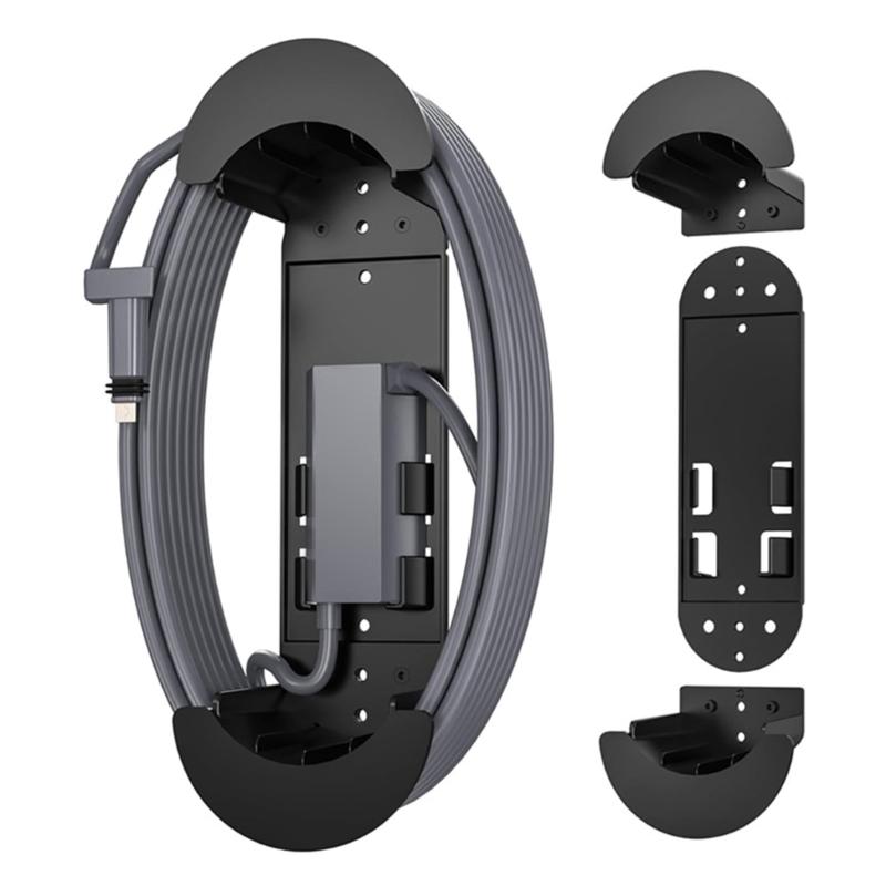 Space Saving Cable Management Hanger Bracket ABS Wall Mounted Holder Stand for Multiple Cables