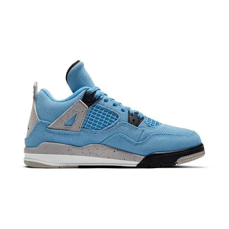 Air Jordan 4 Retro PS University Modré dětské tenisky Tech-Šedá Bílá Černá BQ7669-400
