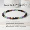 Multi-Gemstone Chakra Bead Bracelet – Gold Accent Dainty Jewelry, Balance Calm Gift for Men & Women