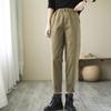 2024 Women's Spring & Autumn Retro Harem Pants, Elastic Waist, Loose Fit, Plus Size, Pure Cotton Carrot Pants
