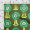 oneOone Cotton Flex Forest Green Fabric Asian Block Floral Sewing Material Print Fabric By The Yard 40 Inch